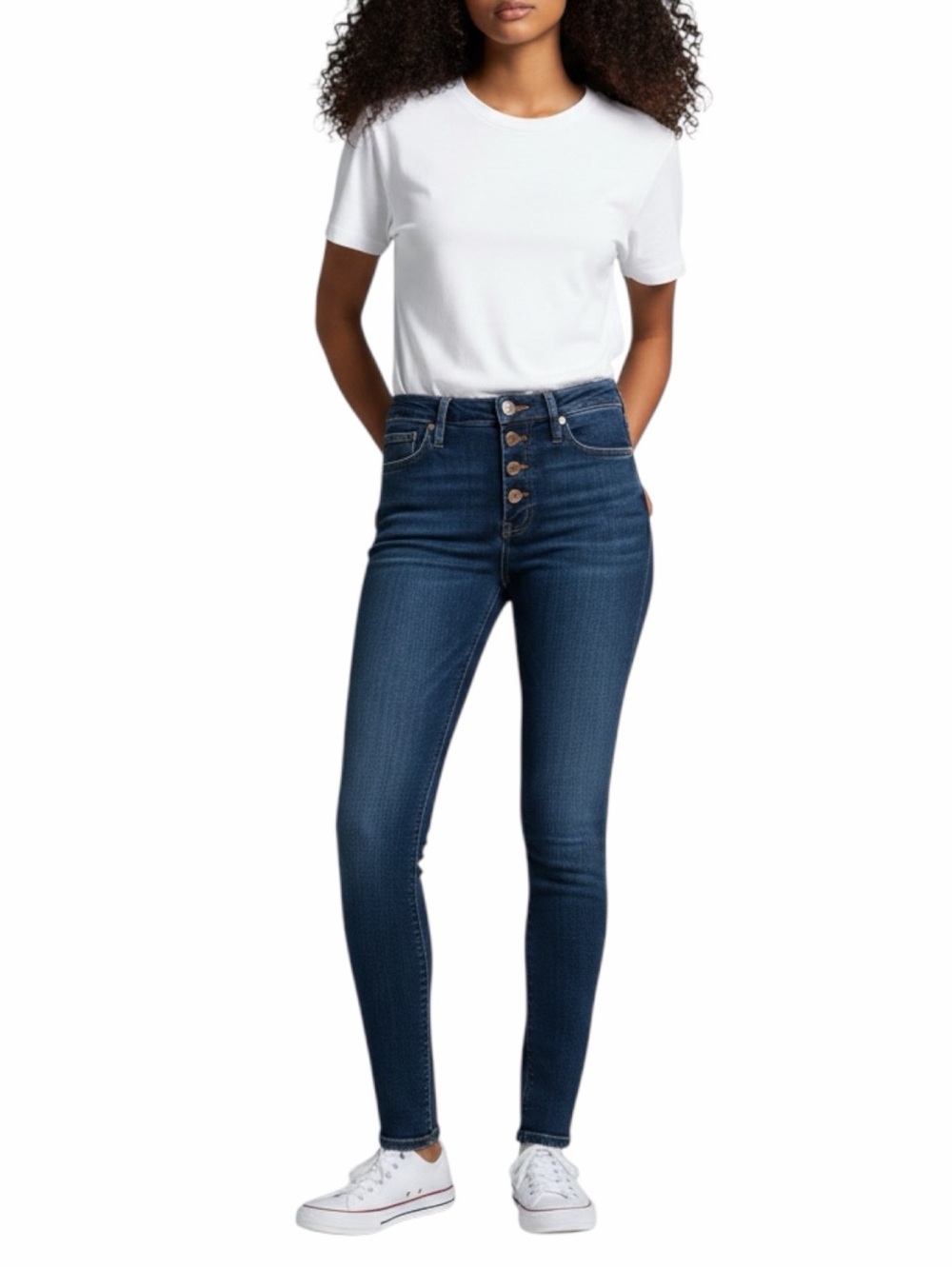 J Crew Denim Blue Toothpick Skinny Leg Jeans Size 28 x 28 Button Front Stretch
